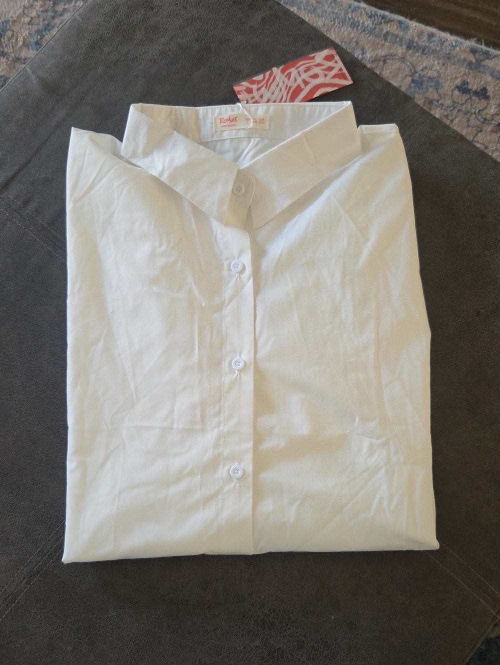 ROMWE White Men's Button-Down Dress Shirt